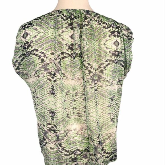 Cabi Womens Green Snake Print Blouse Top Size S - Picture 2 of 11